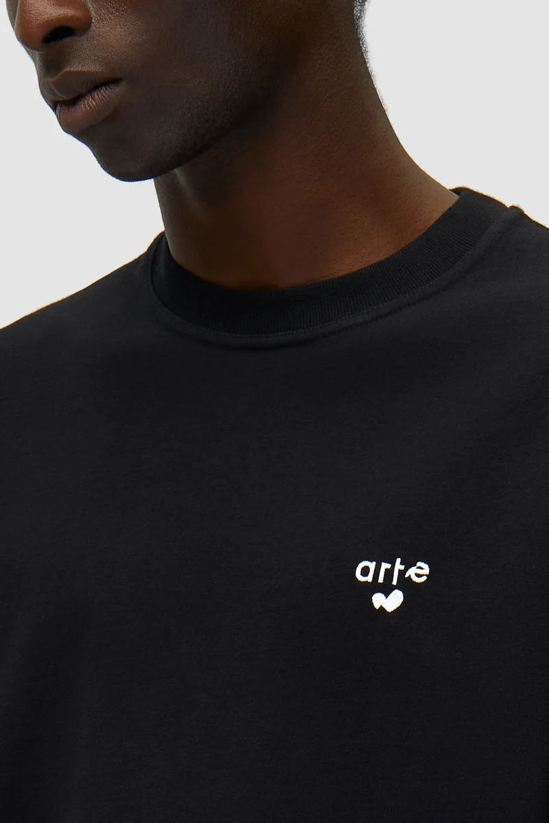 T-shirt avec logo en forme de cœur - Noir