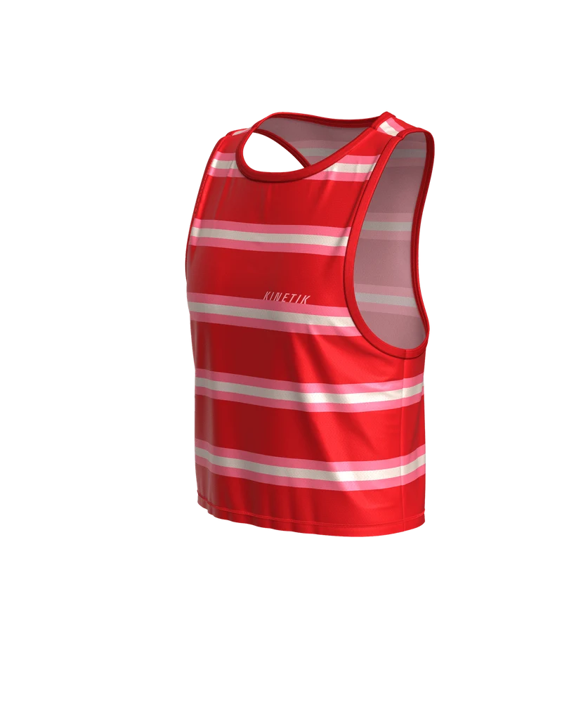 MAVRIK CROP TOP RED CREAM STRIPE