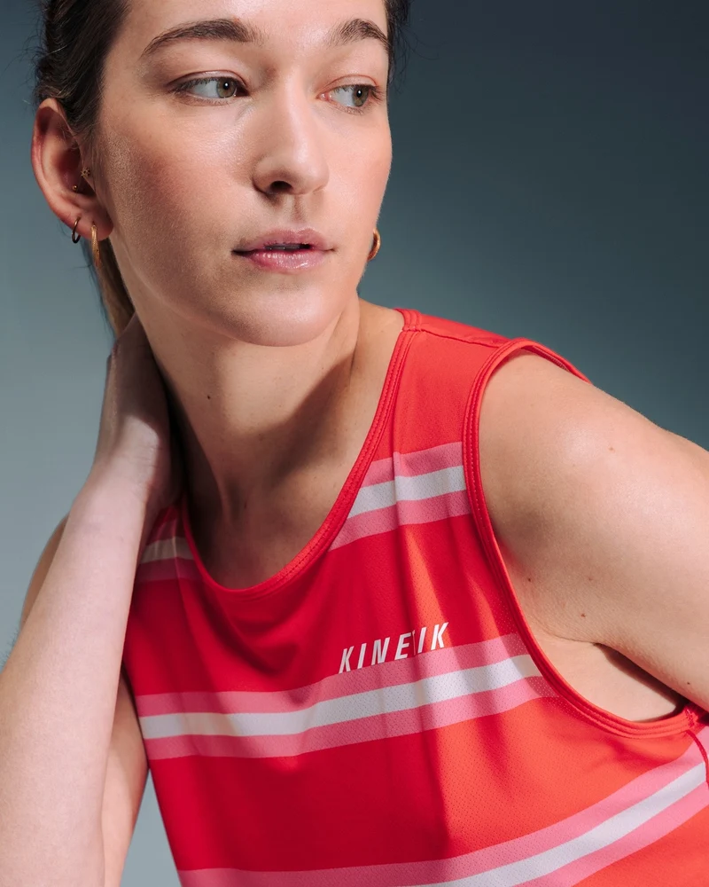 MAVRIK CROP TOP RED CREAM STRIPE