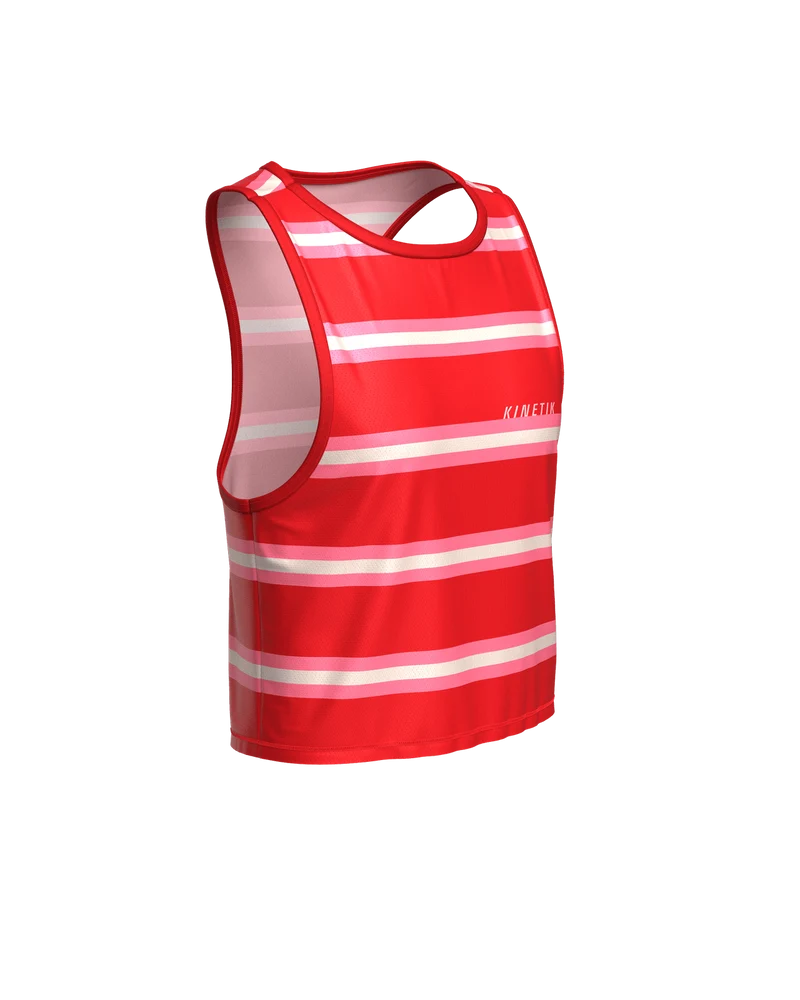 MAVRIK CROP TOP RED CREAM STRIPE