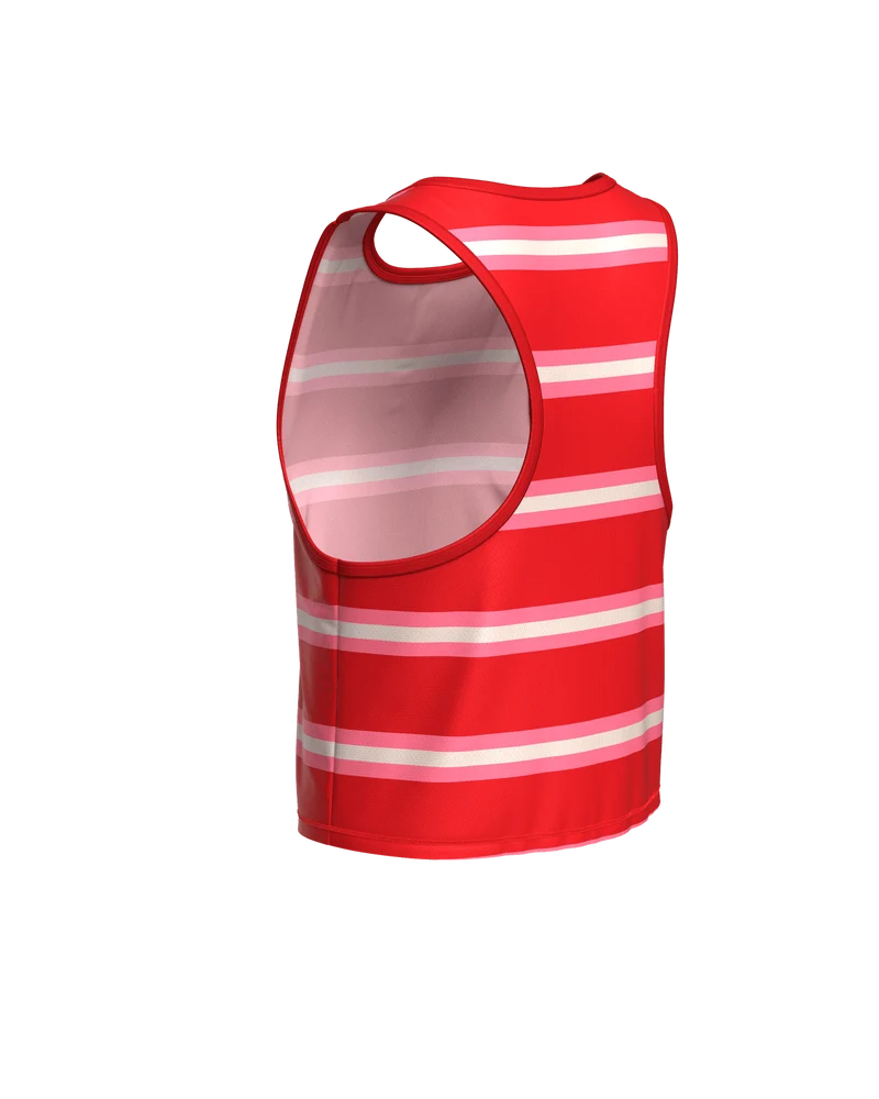 MAVRIK CROP TOP RED CREAM STRIPE