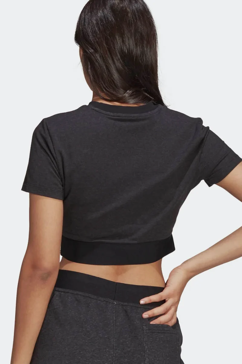 T-shirt Adidas recadrée Noir Melange