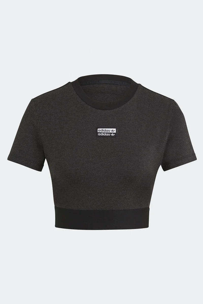 T-shirt Adidas recadrée Noir Melange
