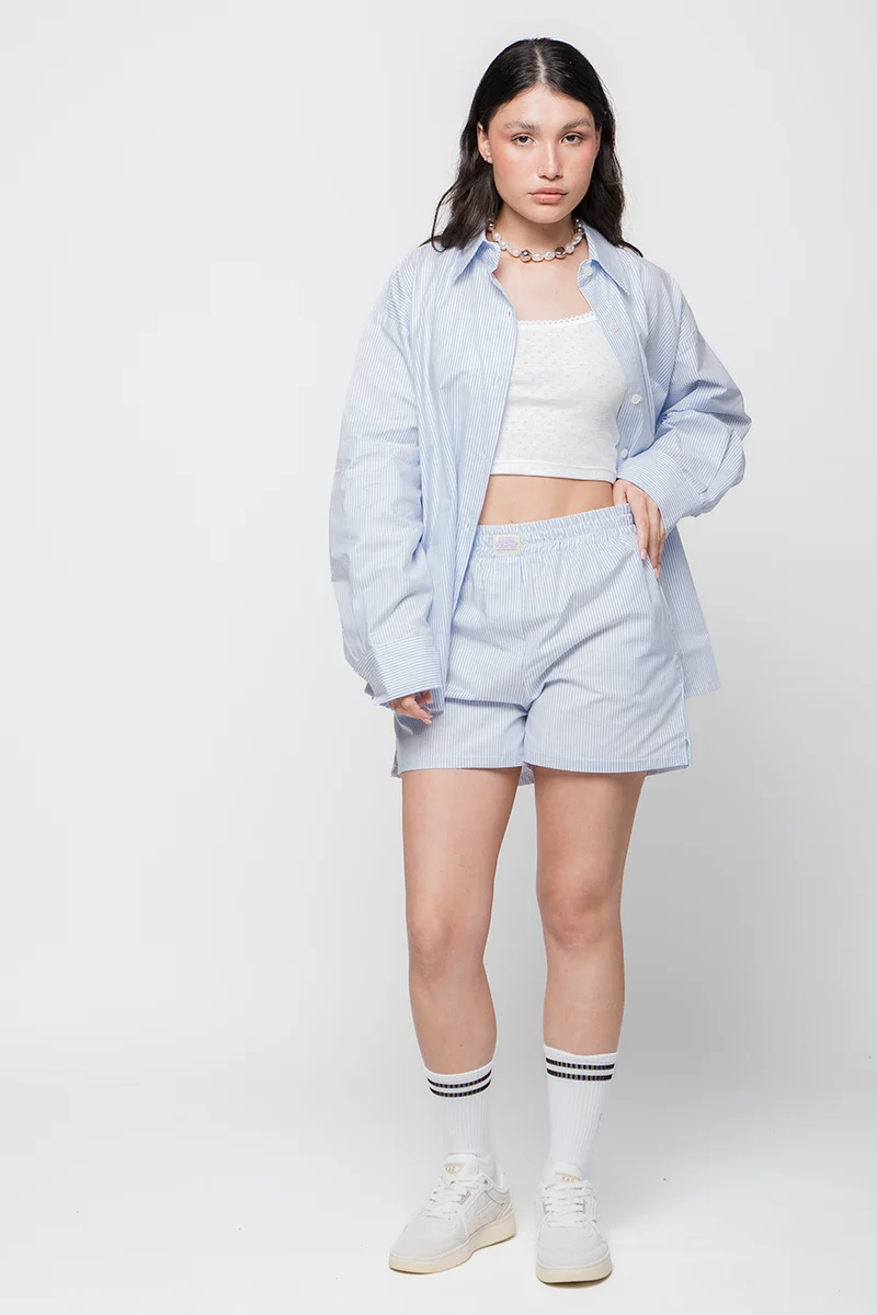 Chemise rayée Dark People bleu/blanc