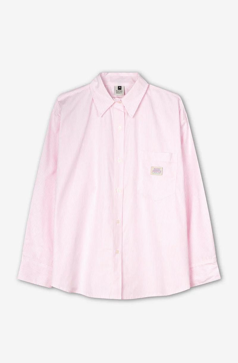 SHIRT STRIPES DARK PEOPLE PINK/WHITE