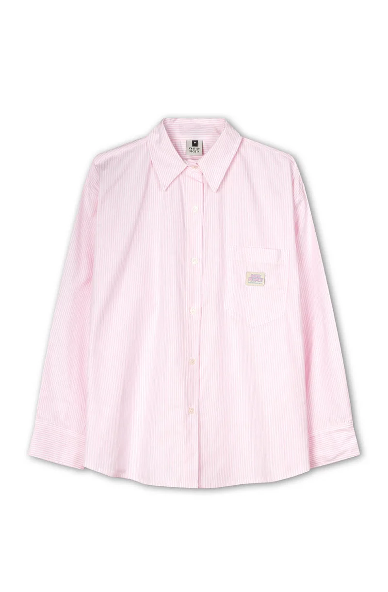 SHIRT STRIPES DARK PEOPLE PINK/WHITE