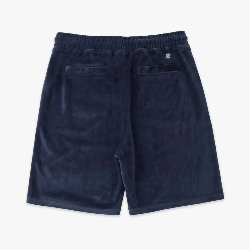 Bermuda en éponge avec taille élastiquée bleu opale