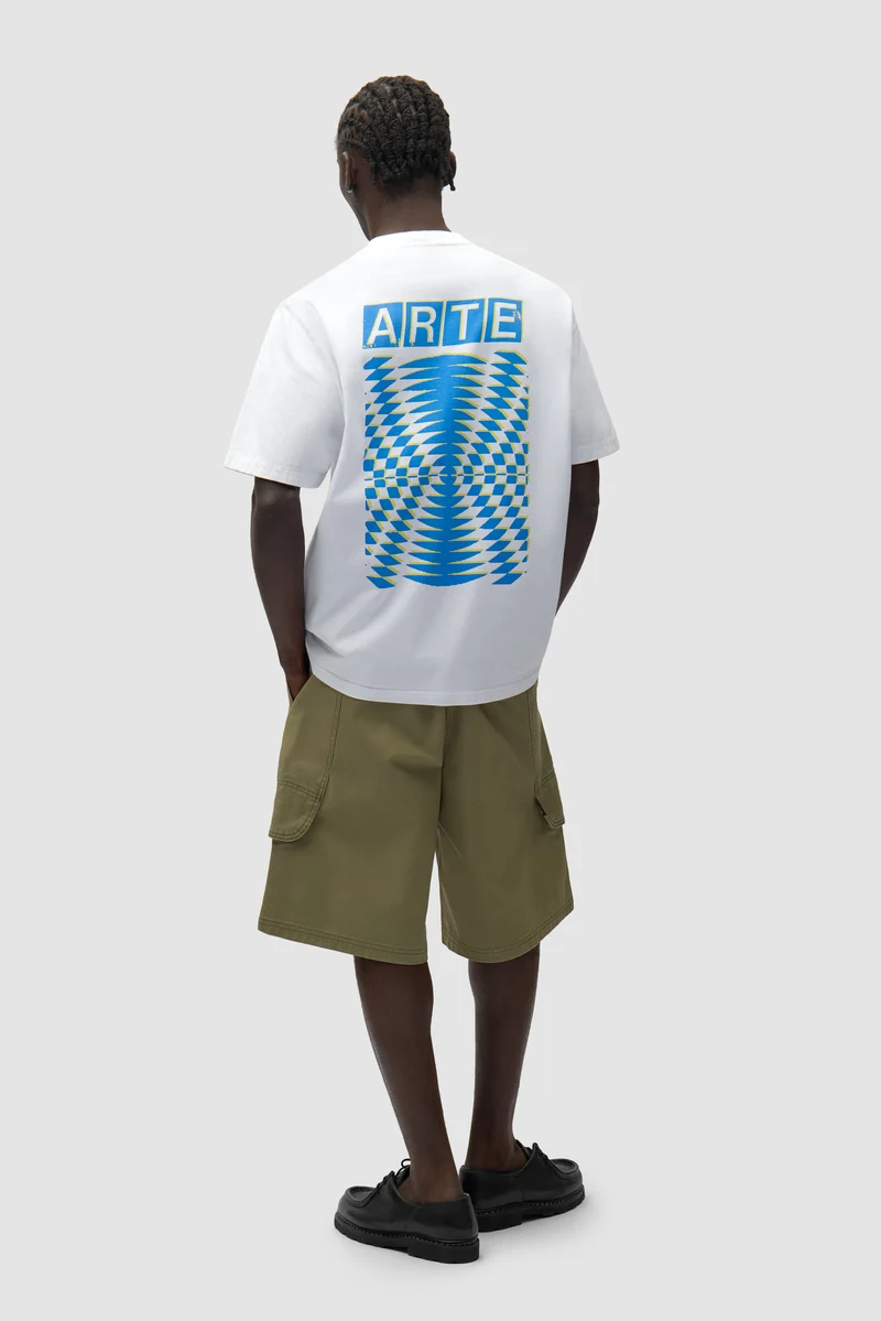 T-shirt à dos imprimé abstrait - Blanc