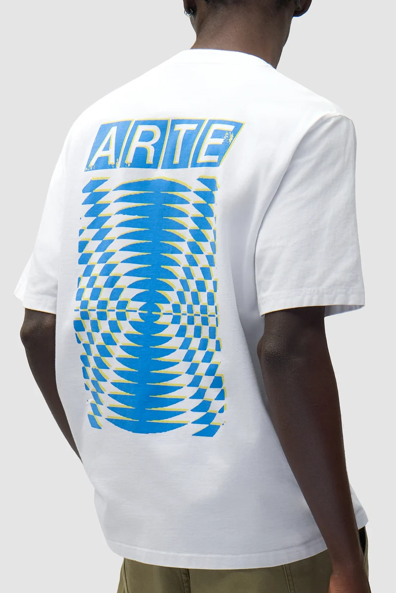 T-shirt à dos imprimé abstrait - Blanc