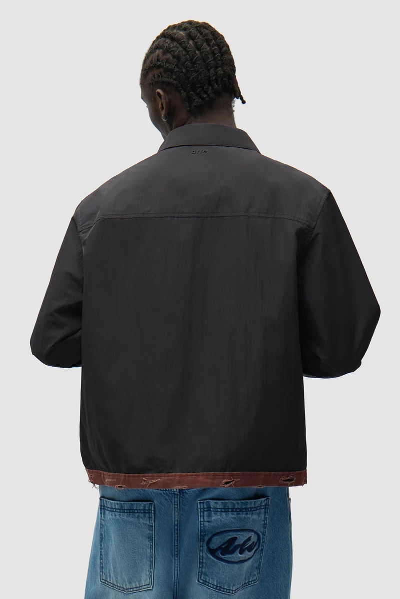 Veste classique en ruban de lin - Noir