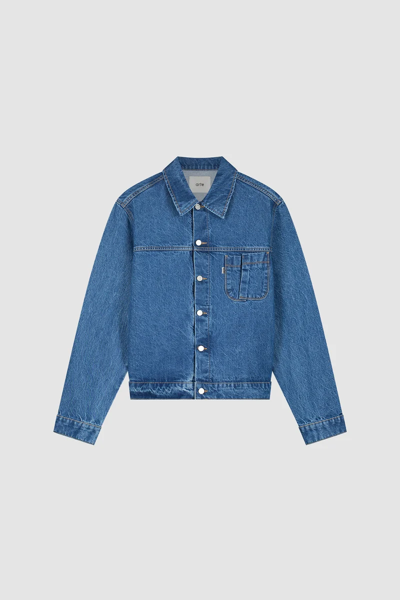 Veste en denim à poche pliée - Denim brut