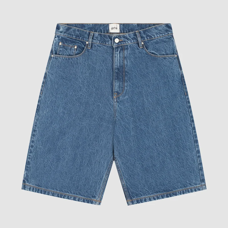 Short en denim à poches rondes - Denim brut