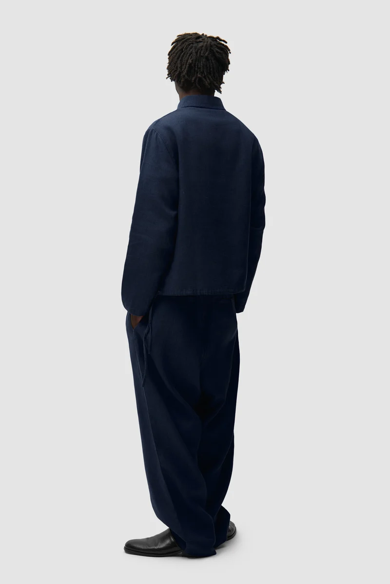 Pantalon en lin - Bleu marine
