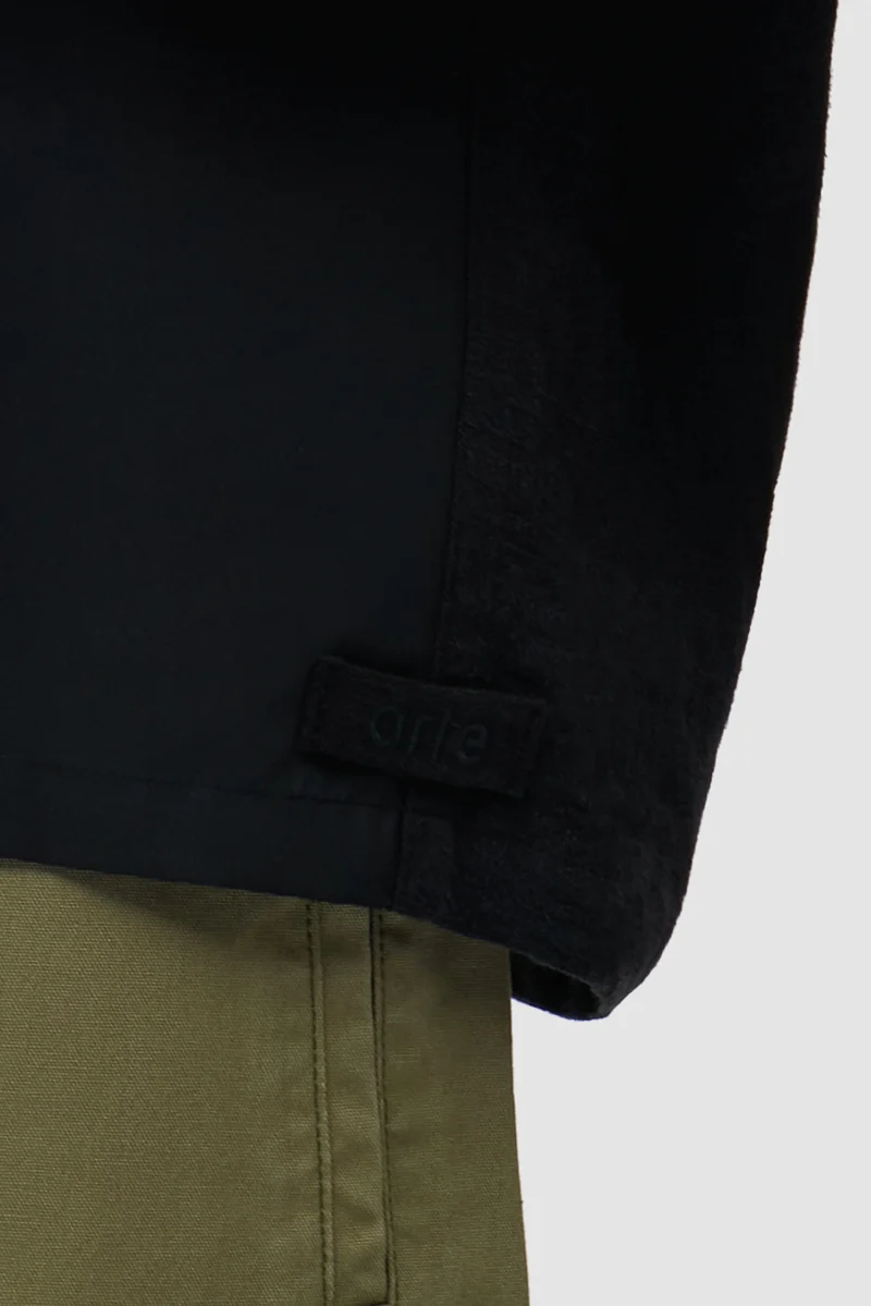 Chemise en lin et nylon - Noir