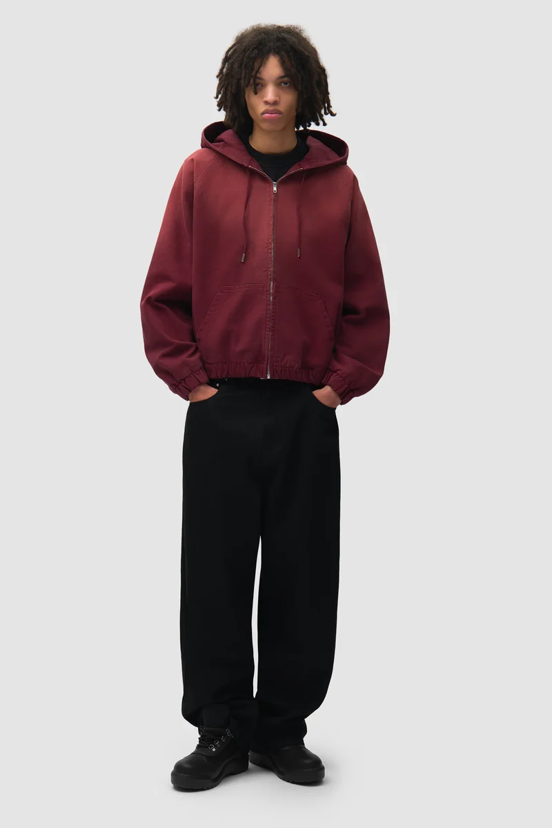 Veste à capuche en toile Sunfade - Rouge