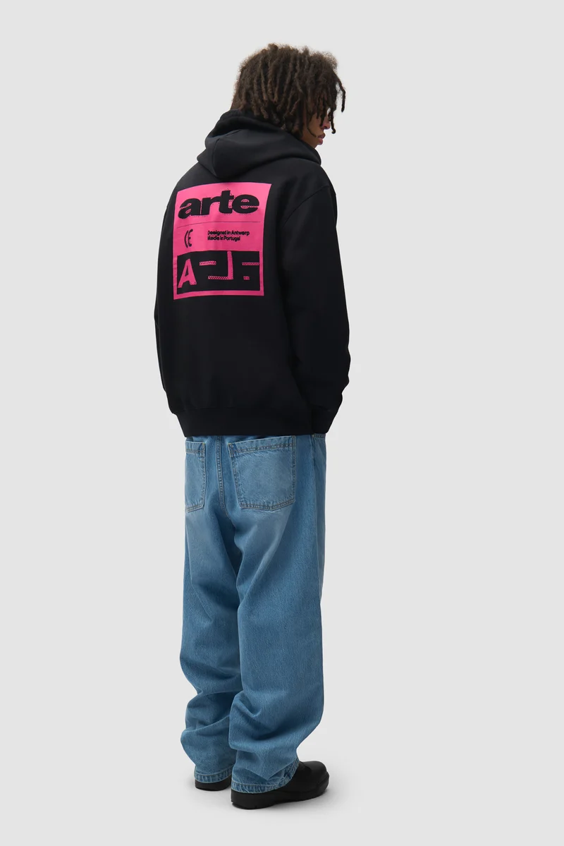 Sweat à capuche « Pink Serial » - Noir
