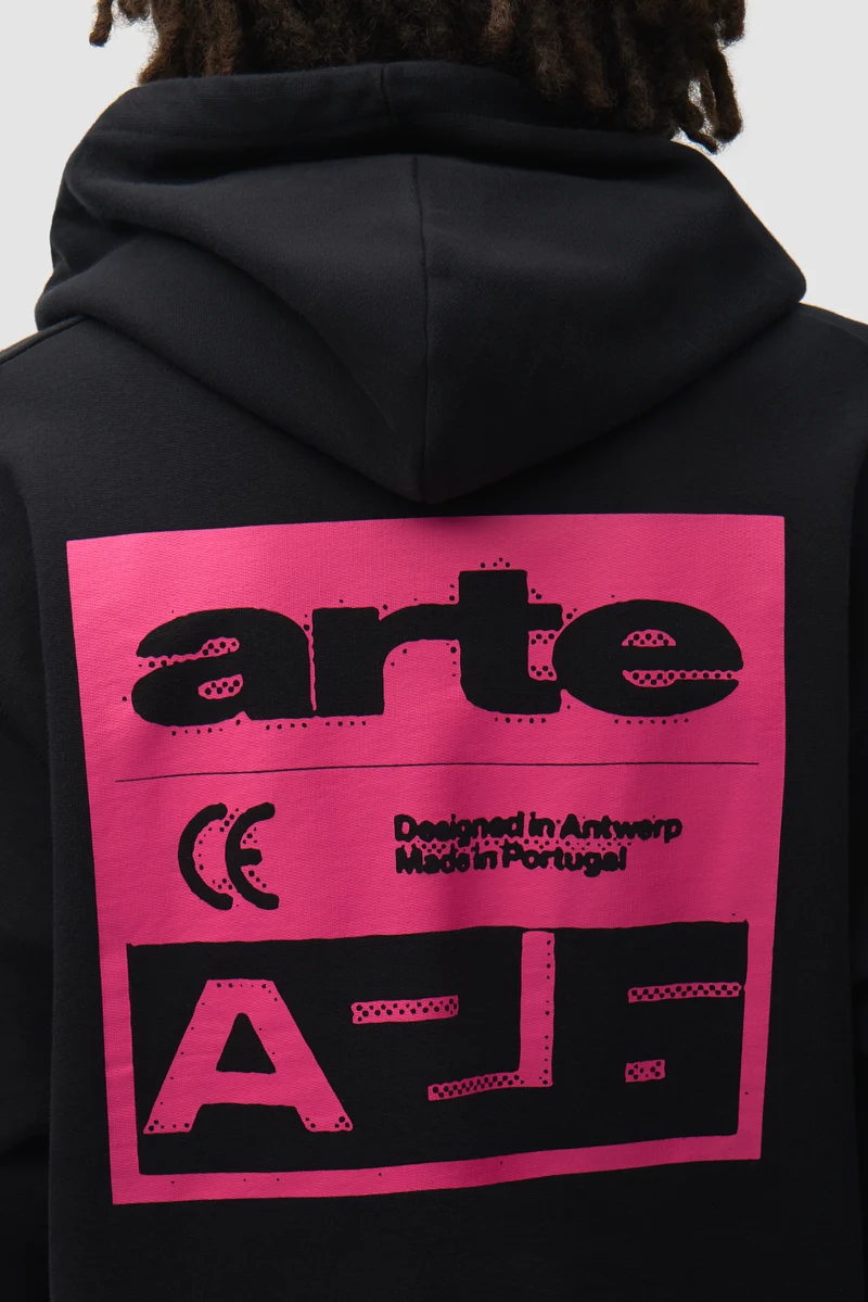 Sweat à capuche « Pink Serial » - Noir