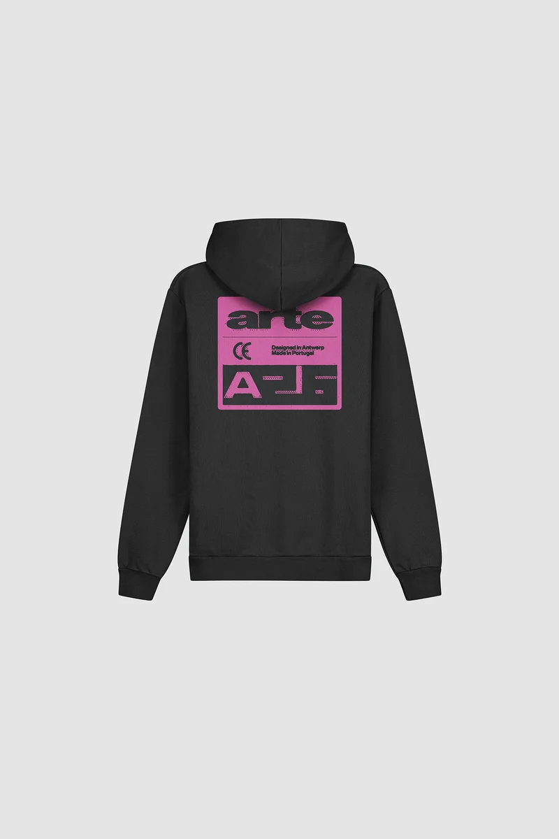 Sweat à capuche « Pink Serial » - Noir