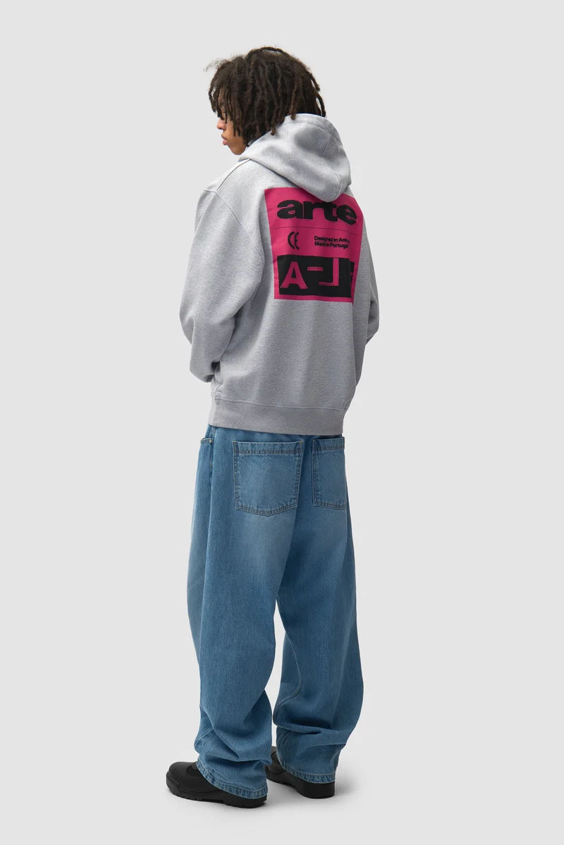 Sweat à capuche « Pink Serial » - Gris