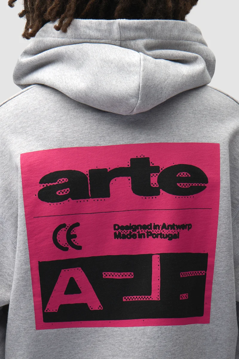Sweat à capuche « Pink Serial » - Gris