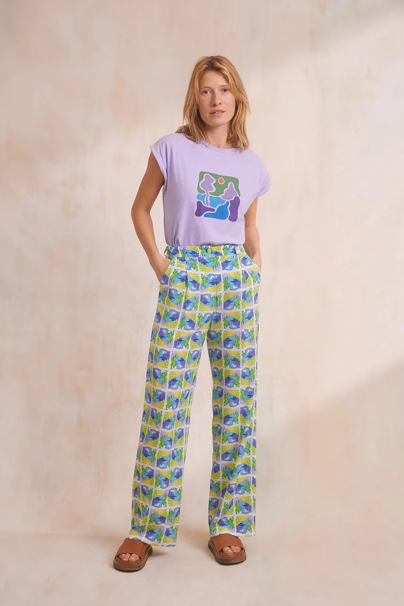Pantalon Olympe en soie Positano