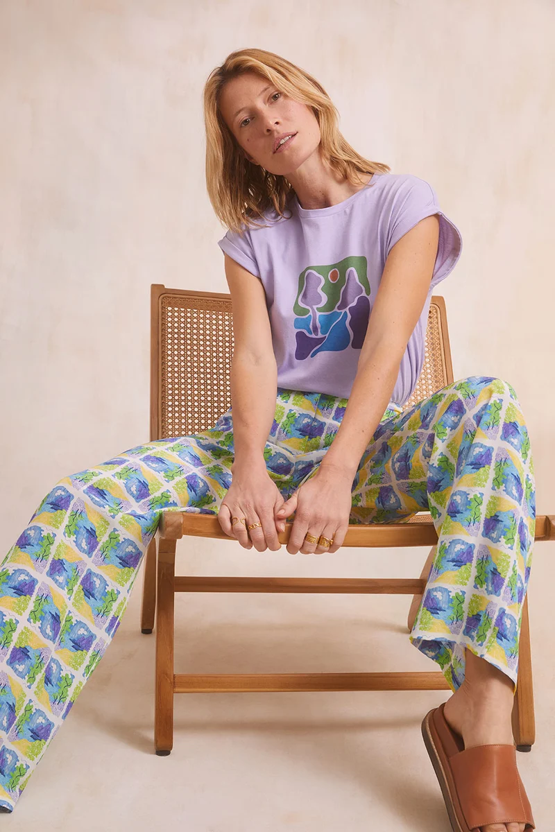 Pantalon Olympe en soie Positano