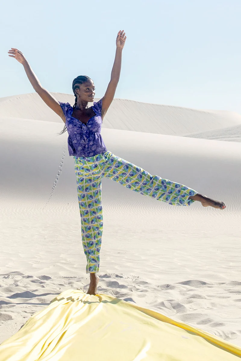 Pantalon Olympe en soie Positano