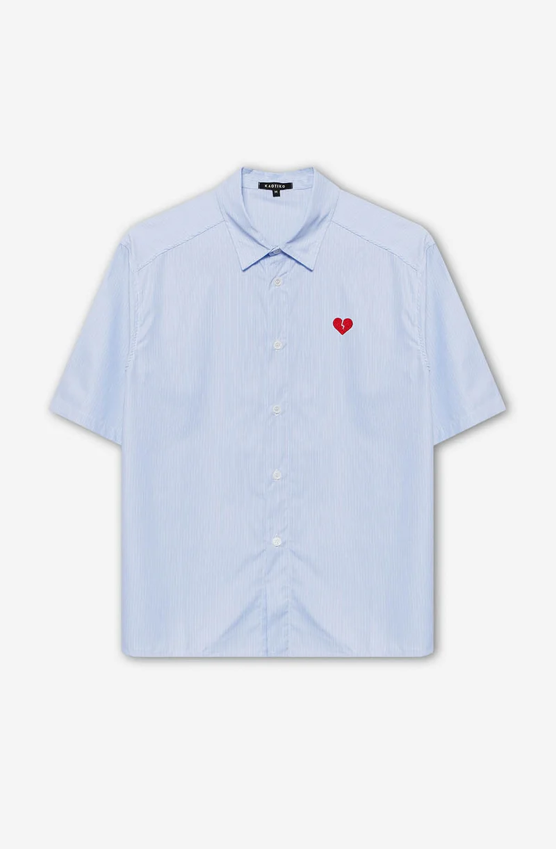 Loui Heart Chemise Bleu/ Blanc