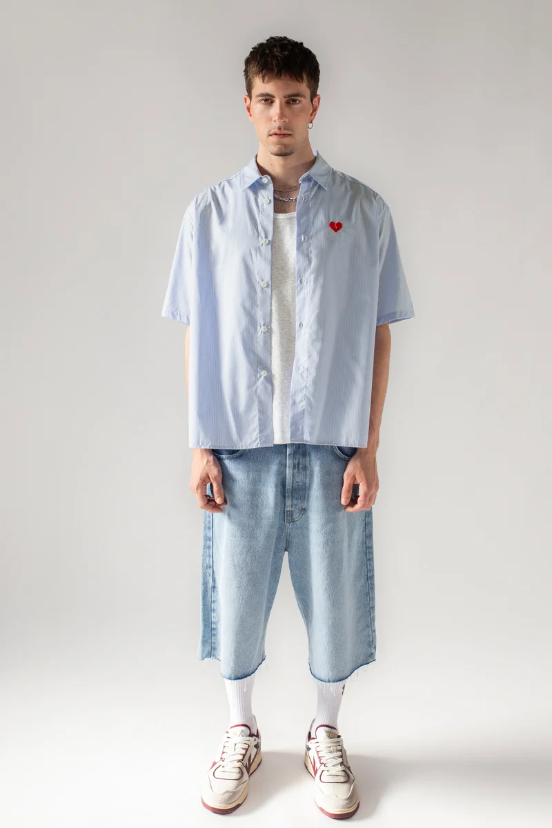 Loui Heart Chemise Bleu/ Blanc
