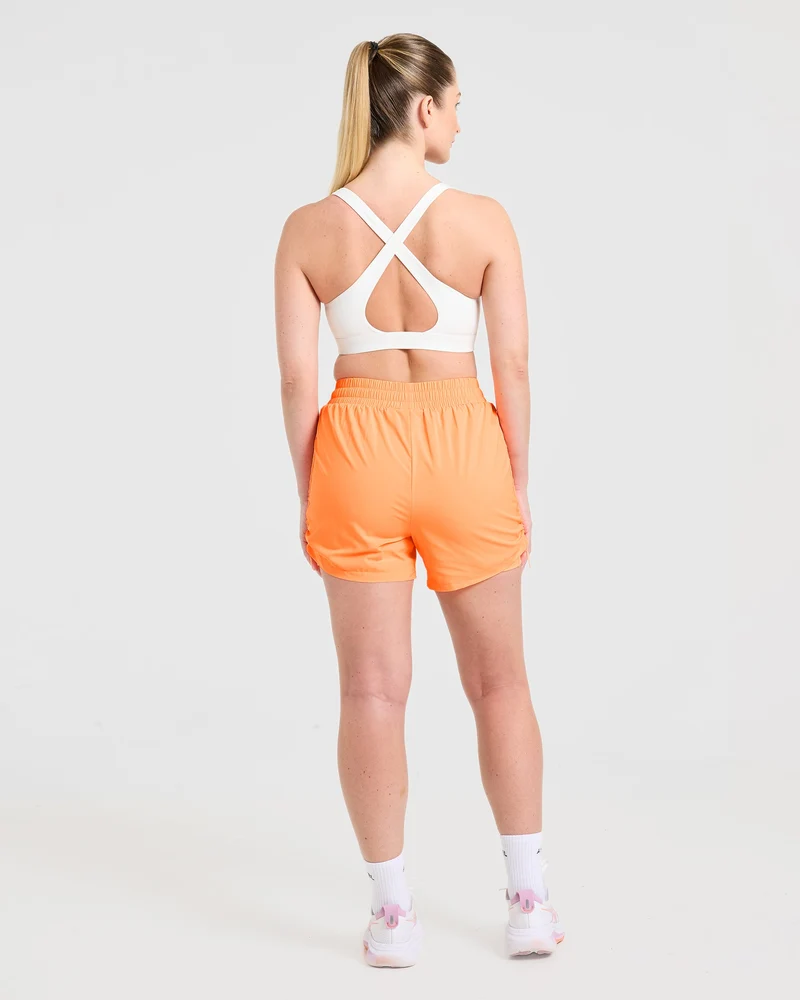Run Ruched Shorts - Vibrant Apricot
