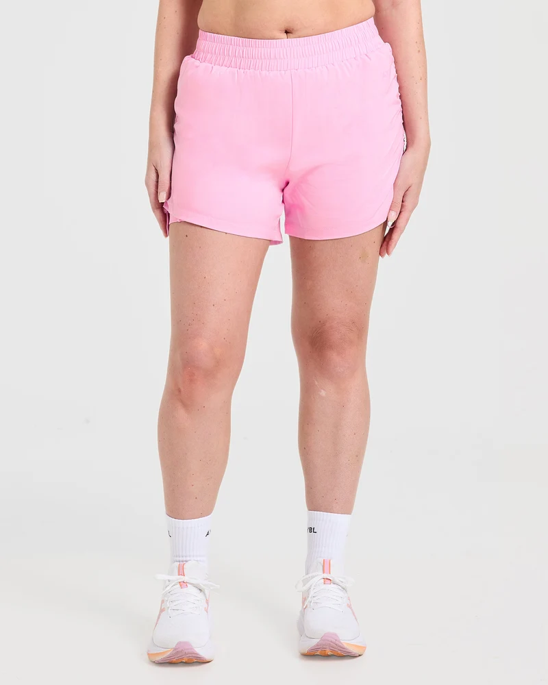 Run Ruched Shorts - Spring Rose