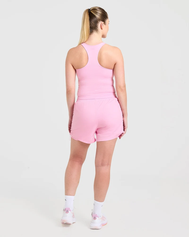 Run Ruched Shorts - Spring Rose