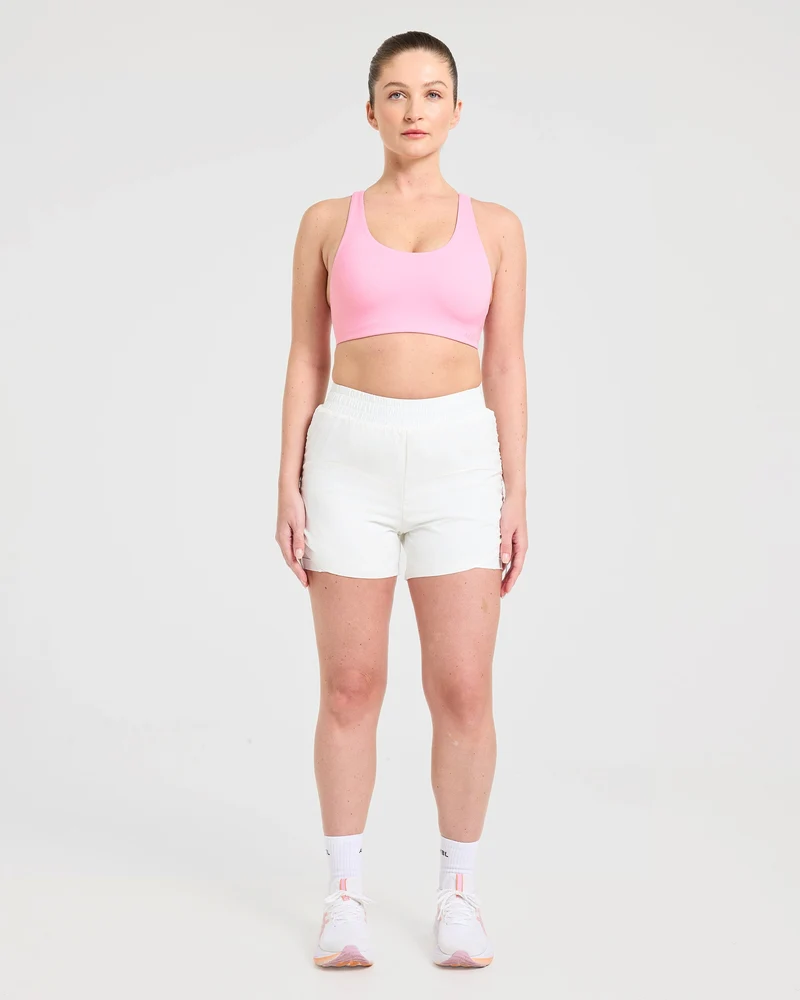 Run Ruched Shorts - Blanc