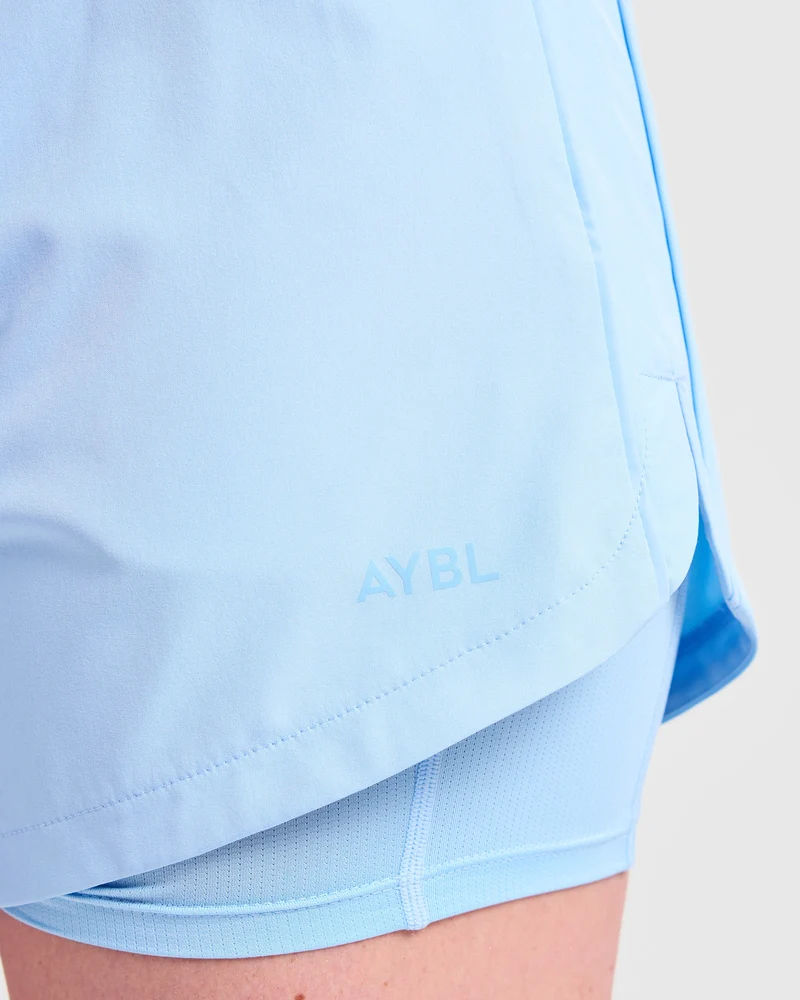Run 2 in 1 Shorts - Spring Bleu