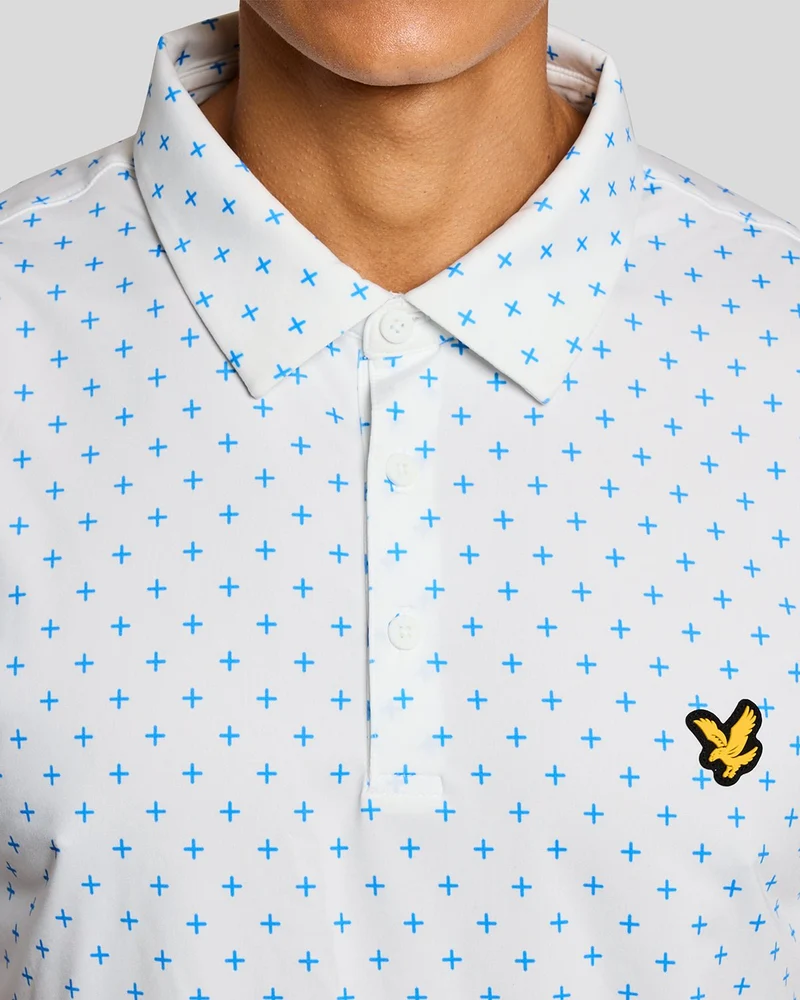Cross Print Polo Shirt