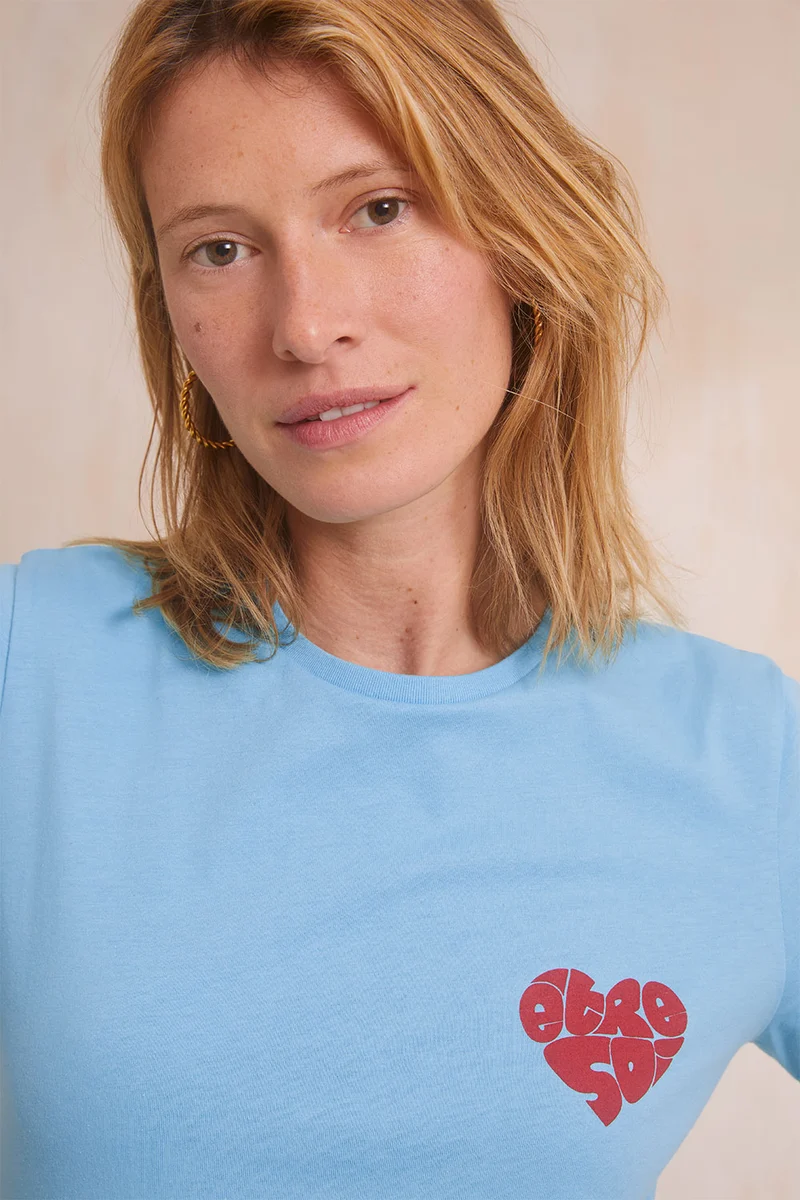 T-shirt Être Soi Bleu Aqua
