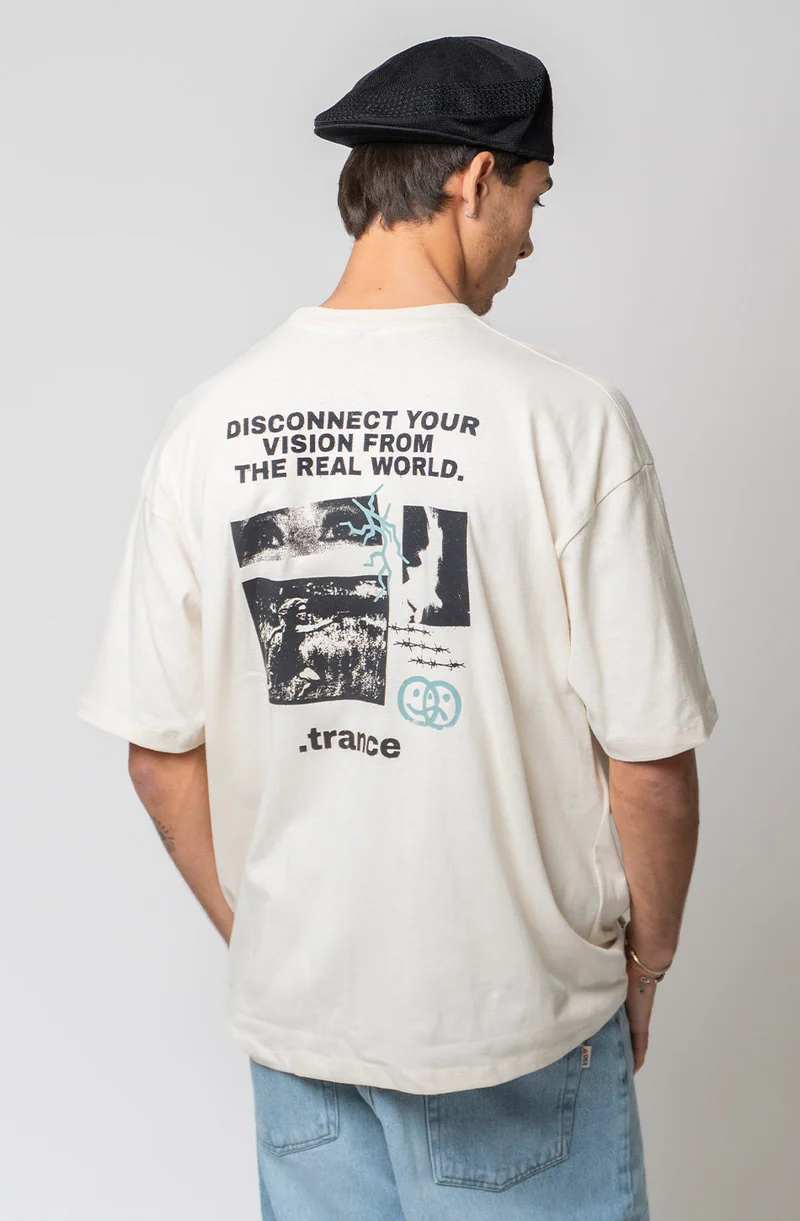 Camiseta Disconnected Your Vision Coton bio Ivoire