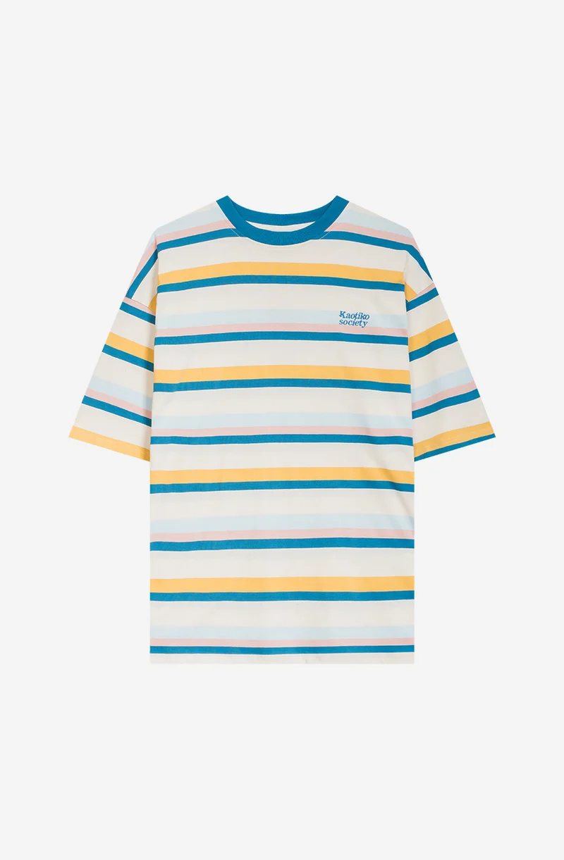 Camiseta Stripes Kaotiko Society 501 Green/ Yellow