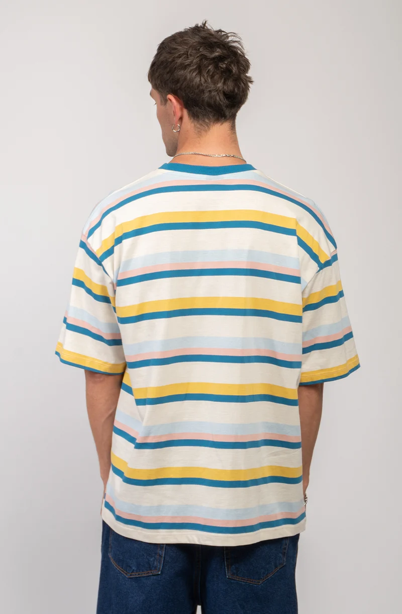 Camiseta Stripes Kaotiko Society 501 Green/ Yellow