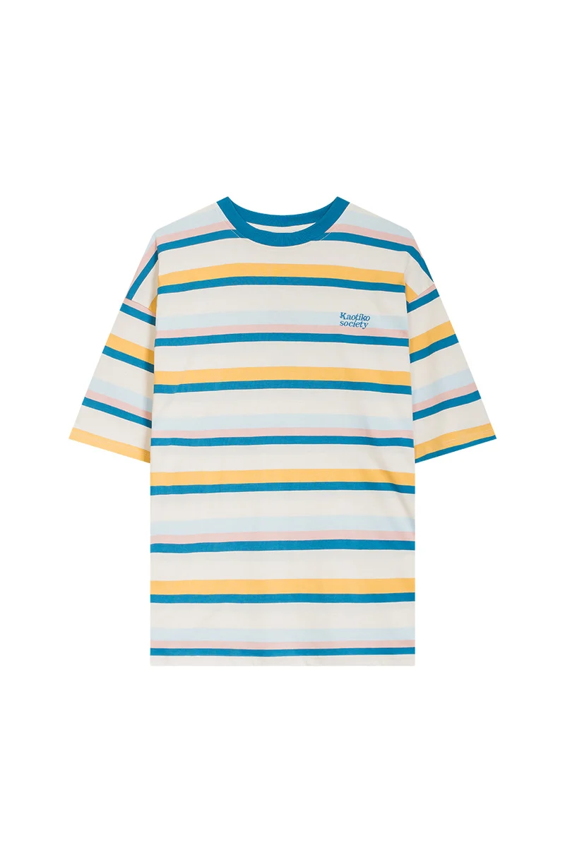Camiseta Stripes Kaotiko Society 501 Green/ Yellow