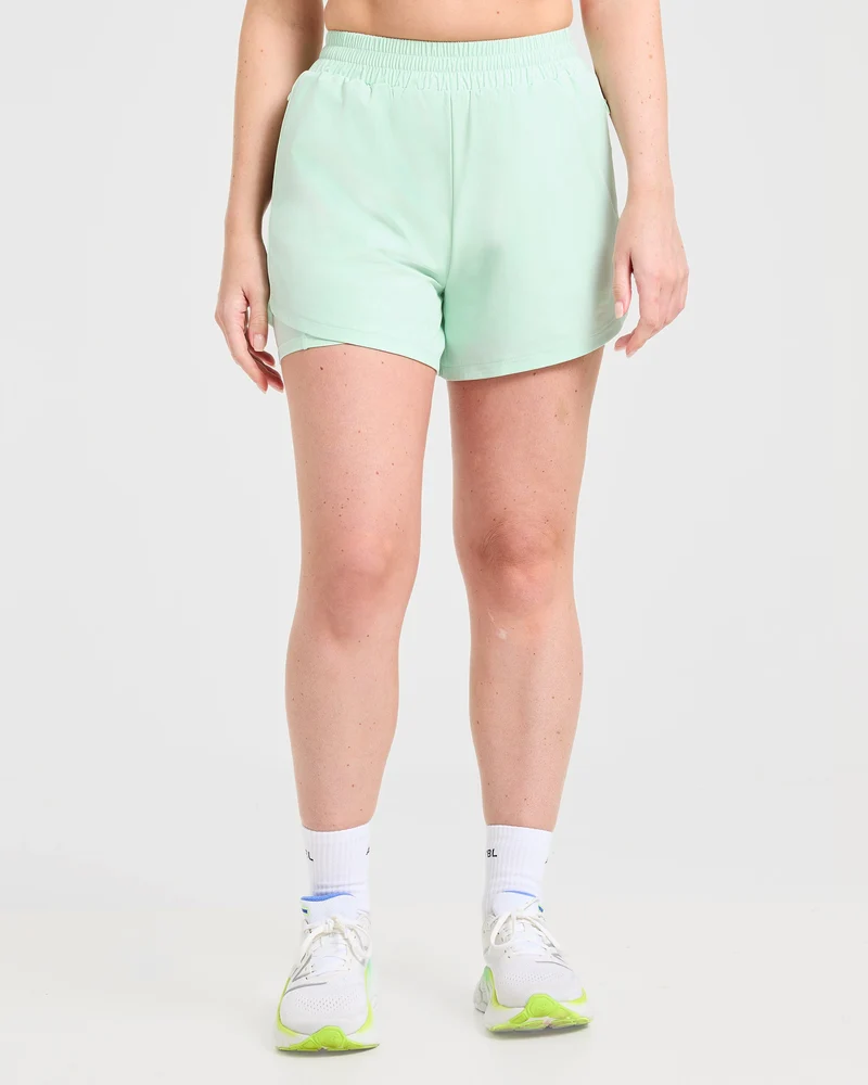 Run 2 in 1 Shorts - Cool Mint