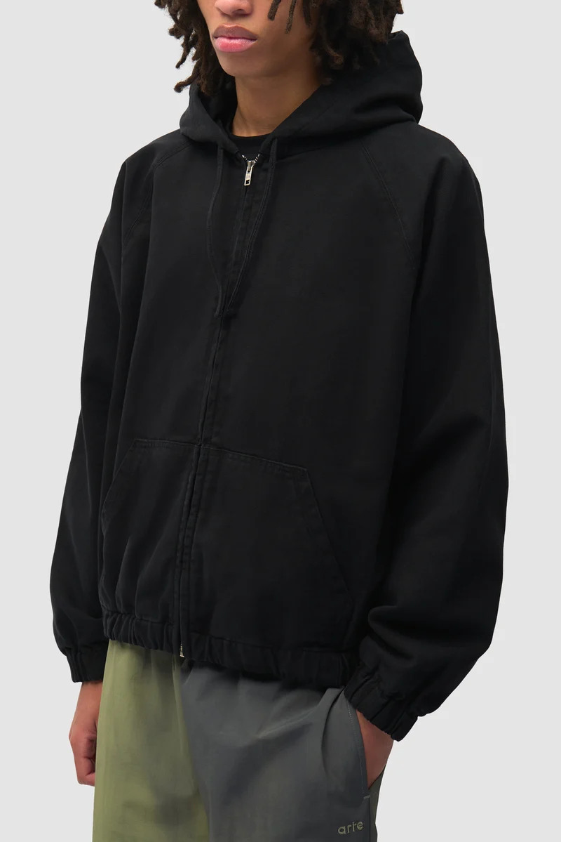 Veste à capuche en toile - Noir