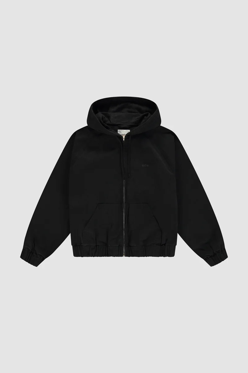 Veste à capuche en toile - Noir