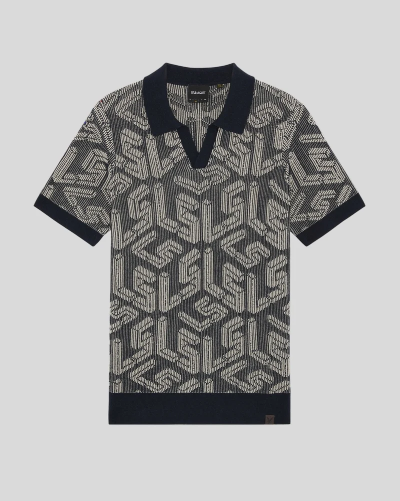 Emblem Ribbed Knitted Polo Shirt