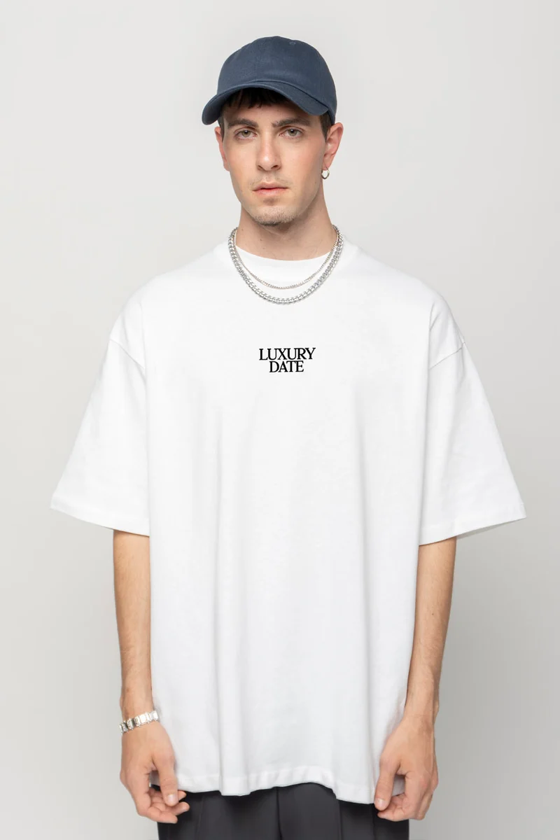 T-Shirt blanc en coton biologique Luxury Date