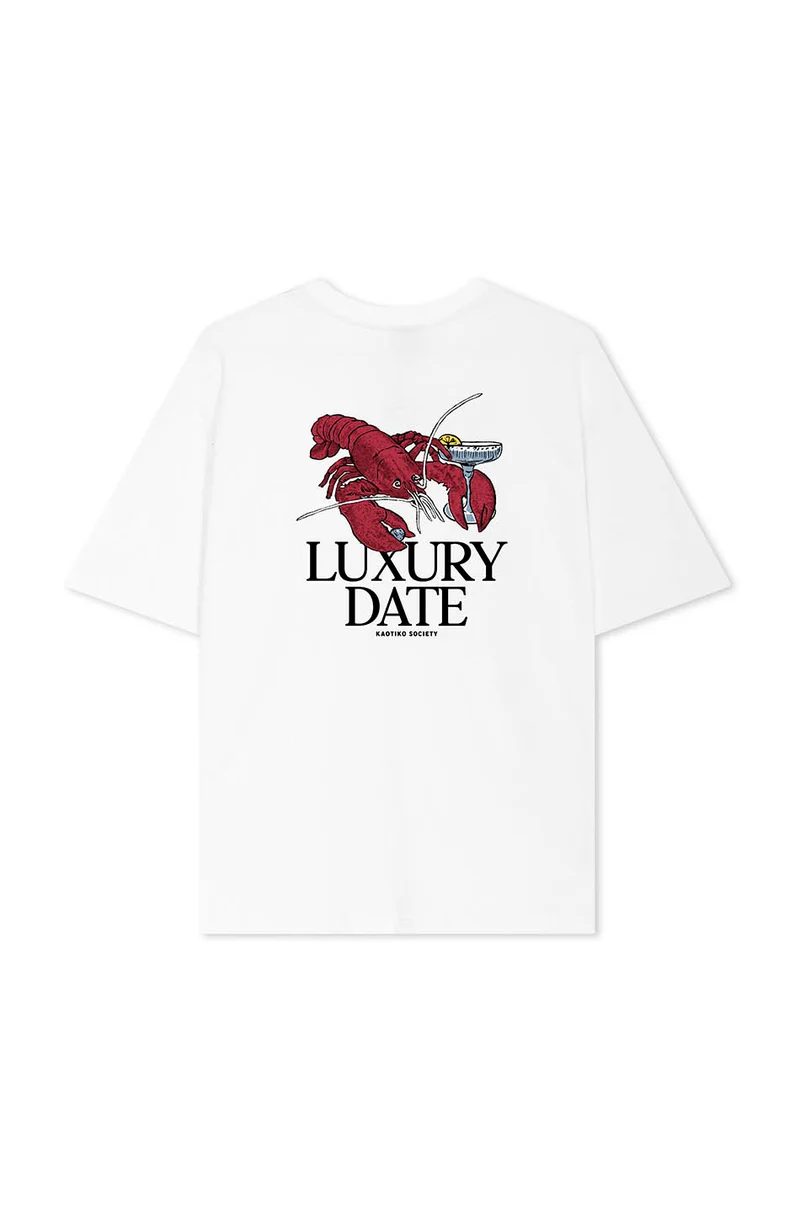 T-Shirt blanc en coton biologique Luxury Date