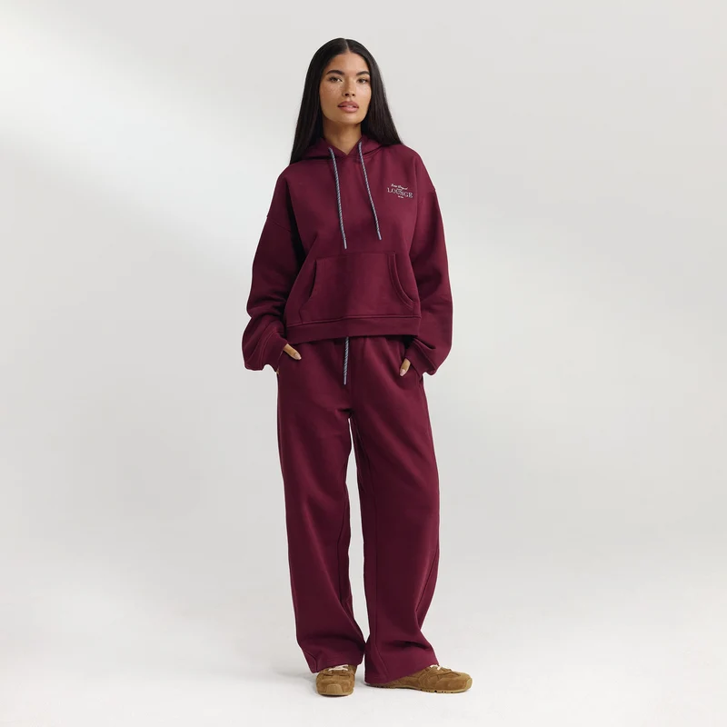 Jogging à Jambe Droite - Laque Cerise
