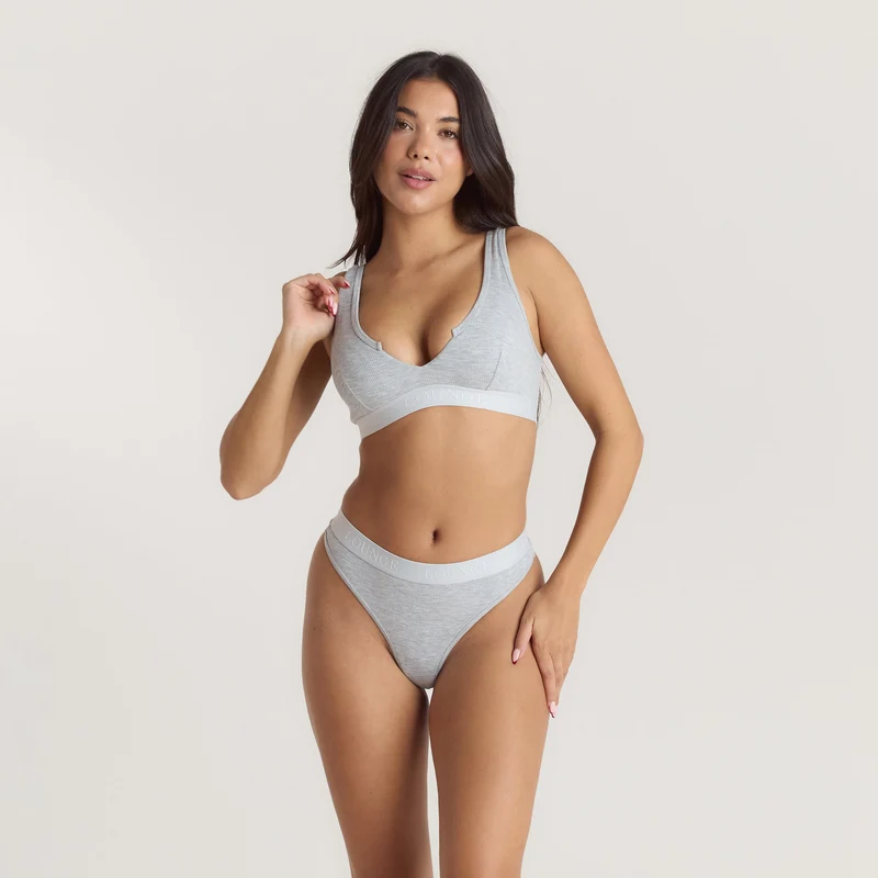 Brassière Push-Up Soft Ribbed - Gris chiné