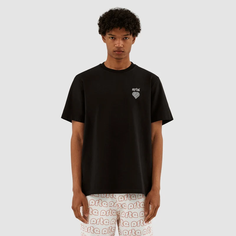 Taut Embroi Heart Logo T-shirt - Noir