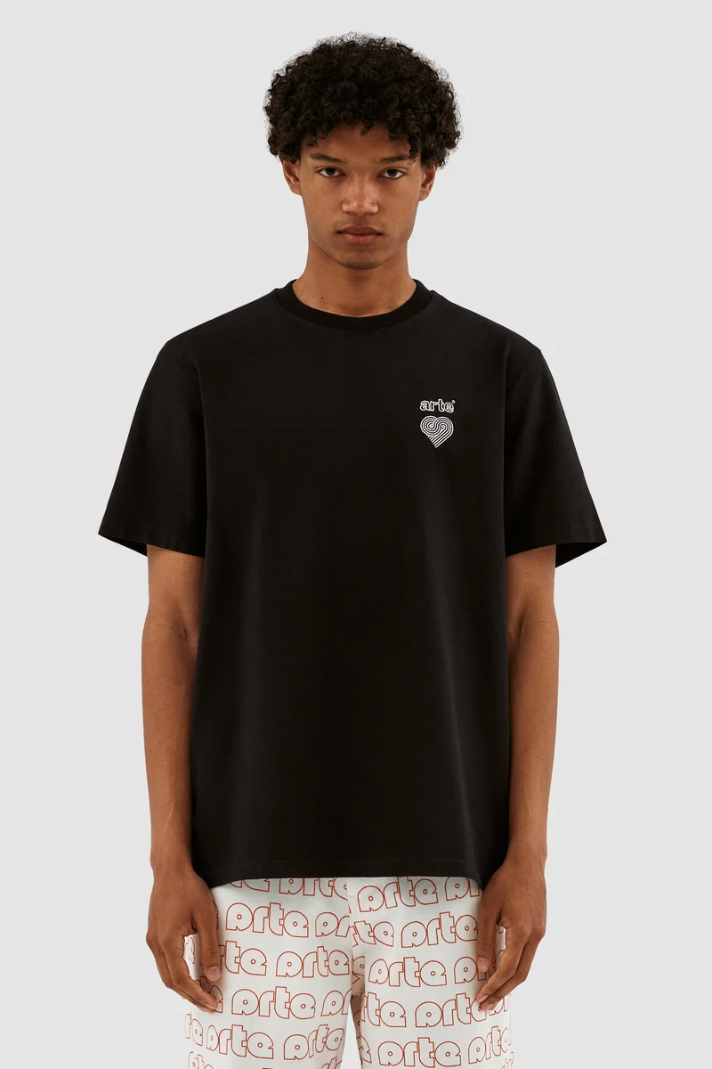 Taut Embroi Heart Logo T-shirt - Noir
